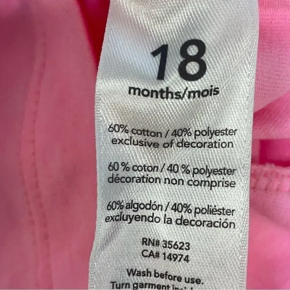 Carter’s Tank Top Size 18 Months pink white sleeveless